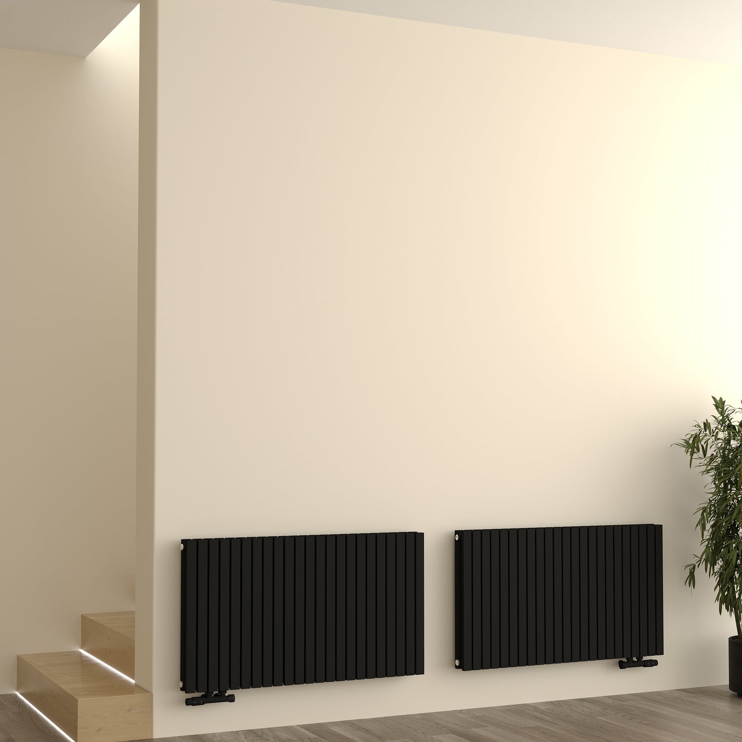 Paneelheizkörper Designheizkörper Horizontal Doppellagig Schwarz FLORA