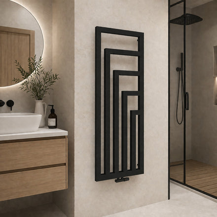 Badheizkörper VINDA Anthrazit – Design-Handtuchtrockner, Mittelanschluss