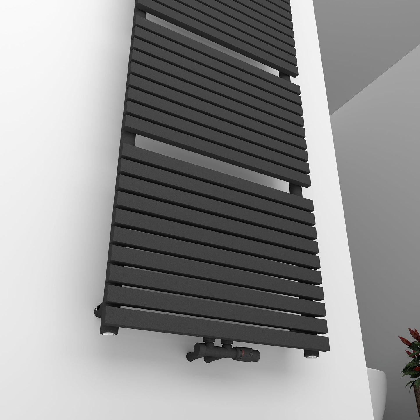 Badheizkörper Handtuchwärmer Paneelheizkörper 1350 Watt FLORA Anthrazit – 60 × 160 – Produktfoto, Helia Bad