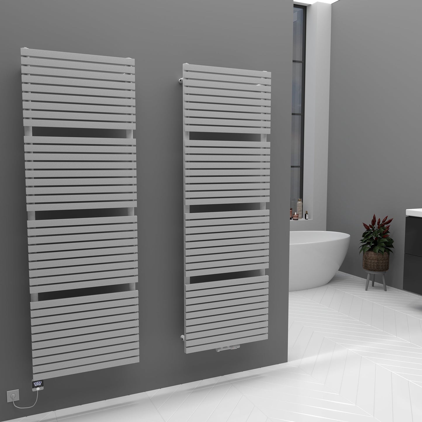 Badheizkörper Handtuchwärmer Paneelheizkörper 1350 Watt FLORA Weiß – Produktfoto, Helia Bad