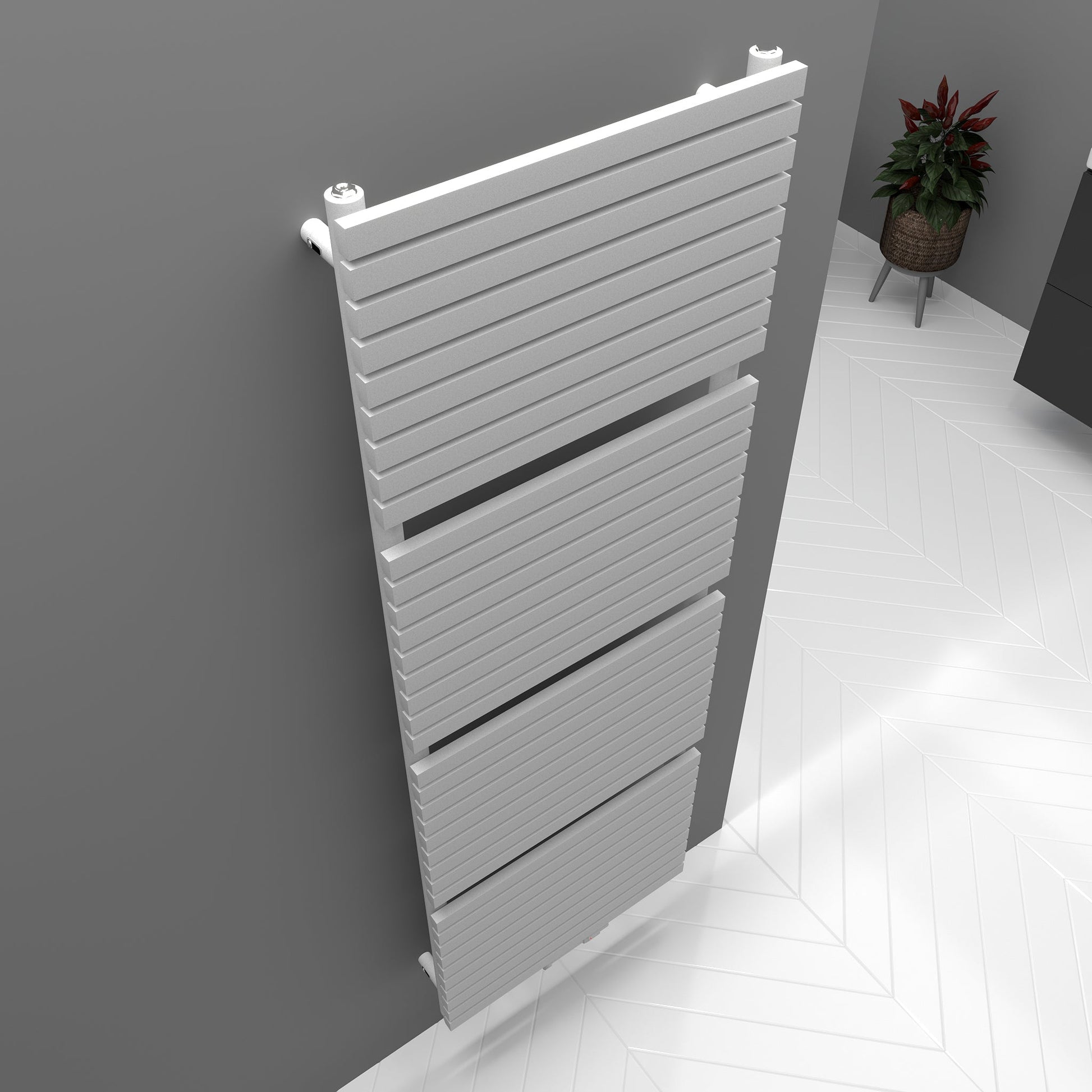 Badheizkörper Handtuchwärmer Paneelheizkörper 1350 Watt FLORA Weiß – 60 × 180 – Produktfoto, Helia Bad