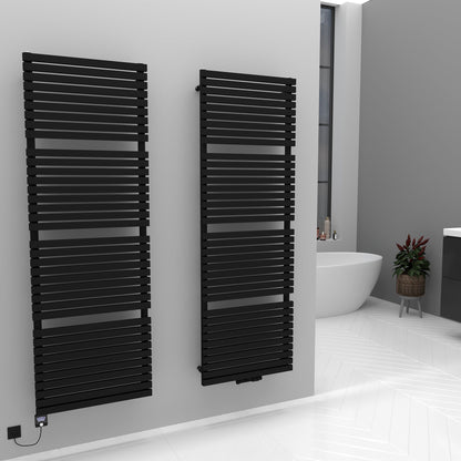 Badheizkörper Handtuchwärmer Paneelheizkörper 1350 Watt FLORA Schwarz – Produktfoto, Helia Bad