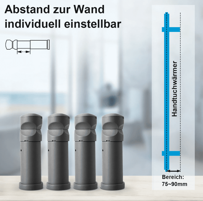 Befestigungsset für Badheizkörper – Anthrazit – Produktfoto, Helia Bad
