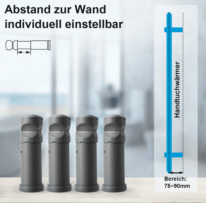 Befestigungsset für Badheizkörper – Anthrazit – Produktfoto, Helia Bad