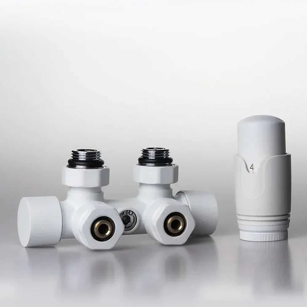 Multiblock Set für Badheizkörper Eck- und Durchgangsform – Anthrazit × Durchgang – 16mm – Produktfoto, Helia Bad