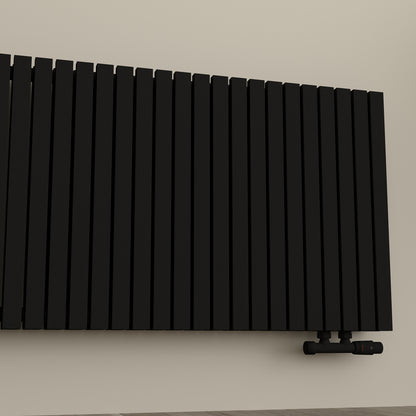 Paneelheizkörper Designheizkörper Horizontal Doppellagig Schwarz FLORA