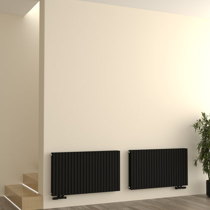 Paneelheizkörper Designheizkörper Horizontal Doppellagig Schwarz FLORA