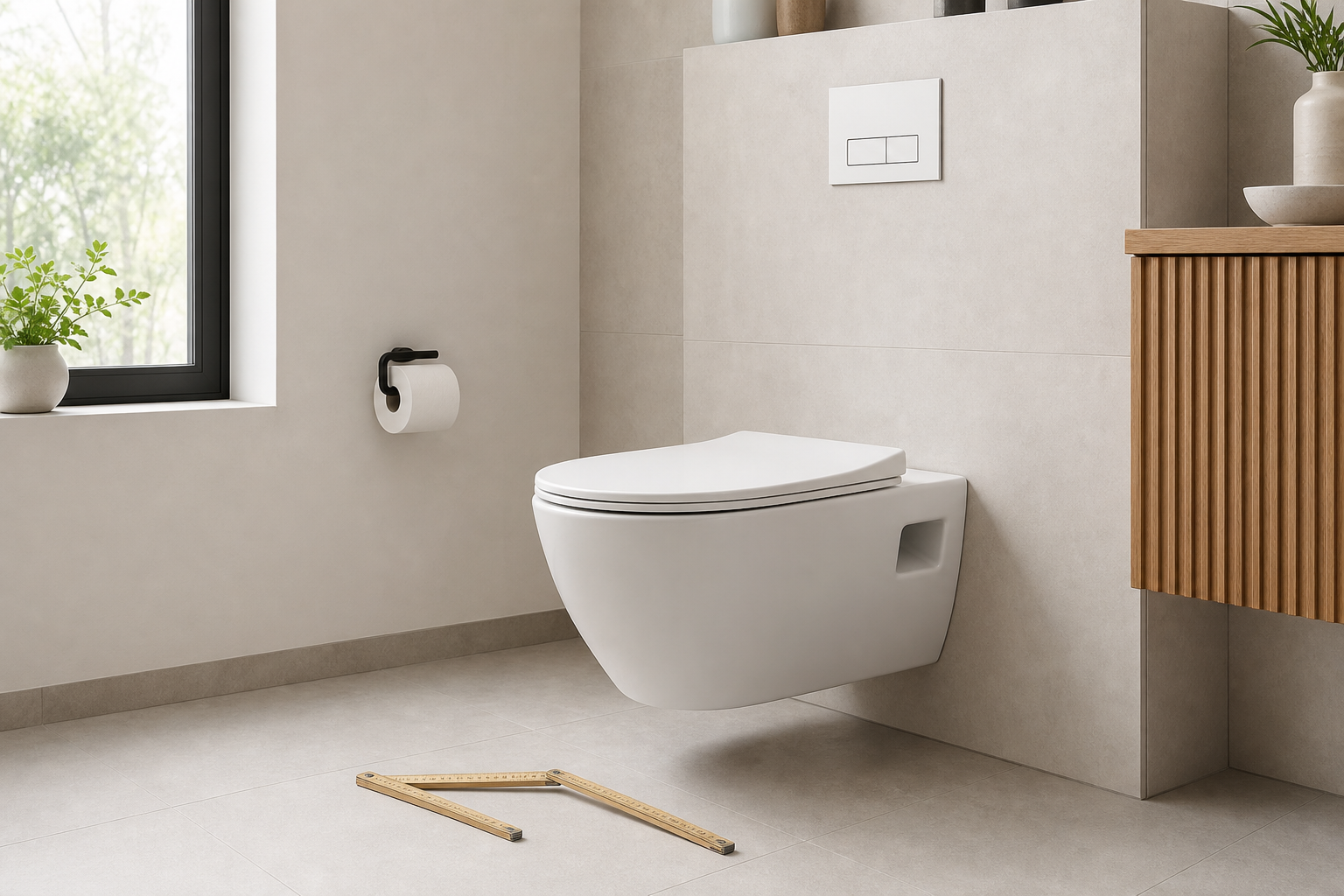 Wandhängendes WC mit freier Bewegungsfläche